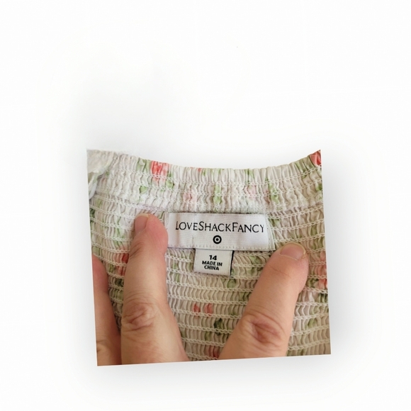 LoveShackFancy x Target Eyelet Midi Dress Pastel Puff Sleeve Fairycore XL Cotton - Picture 8 of 13